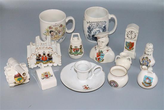 Group of crested china, etc